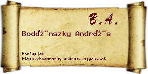 Bodánszky András névjegykártya