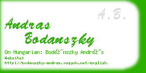 andras bodanszky business card